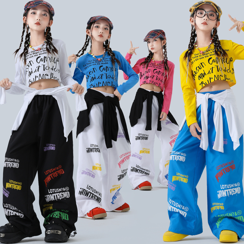 Dječji hip-hop kostim za ples, poliester 95% tkanina, etiketa na ovratniku, s oznakama, za djecu od 8 godina
