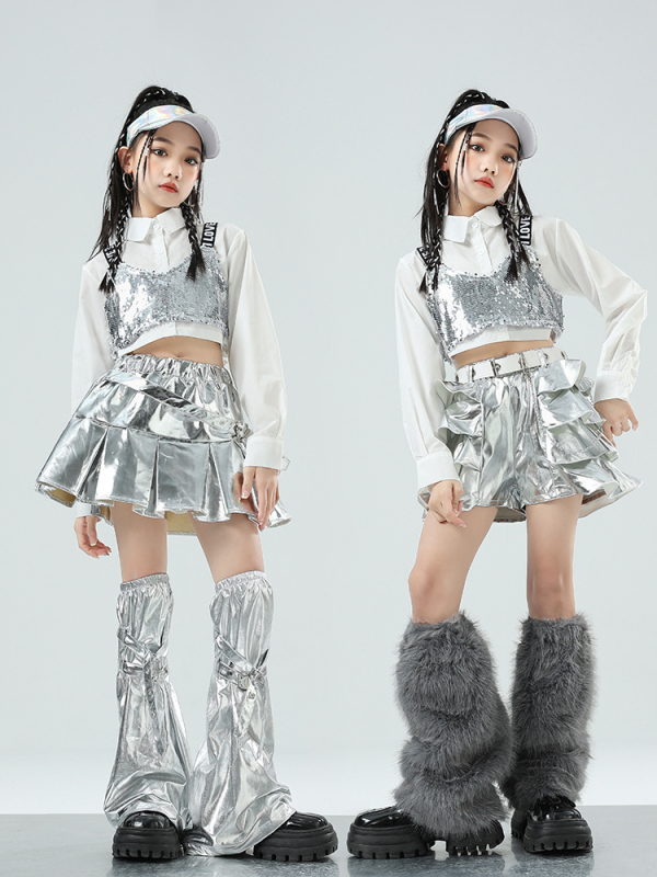 Dievčenský jazz tanečný kostým na tréning – bavlnený materiál, 50% obsah, pre deti od 8 rokov, oblečenie na vystúpenie/tanec