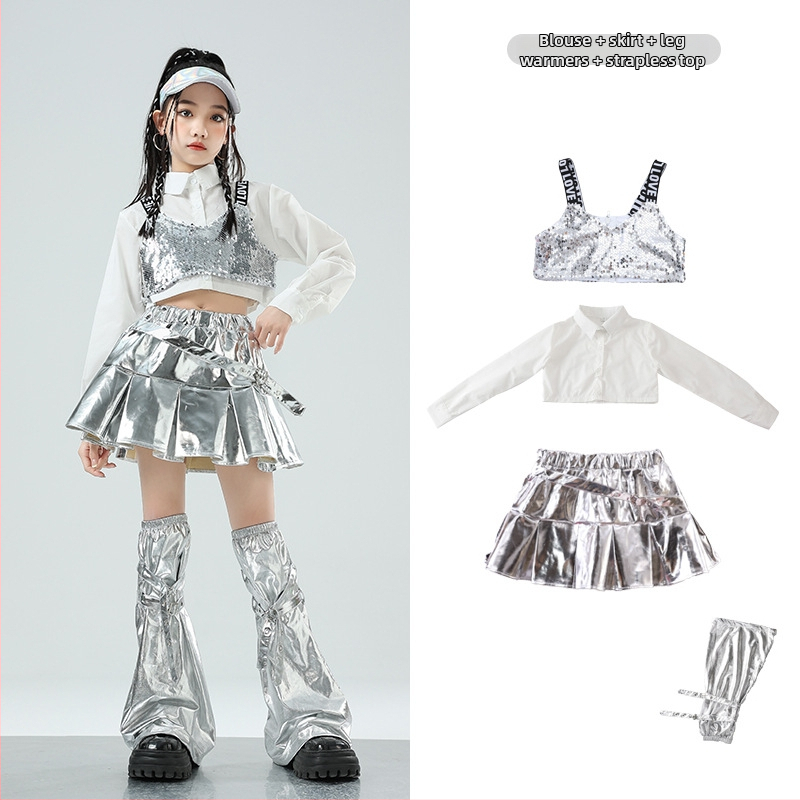 Dievčenský jazz tanečný kostým na tréning – bavlnený materiál, 50% obsah, pre deti od 8 rokov, oblečenie na vystúpenie/tanec