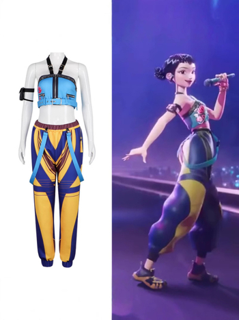 Costum cosplay – Demon Hunters, stil Harajuku, îmbrăcăminte din poliester pentru jocuri și roluri de anime, vara 2025 (70–80% poliester; țesătură secundară sub 30%)