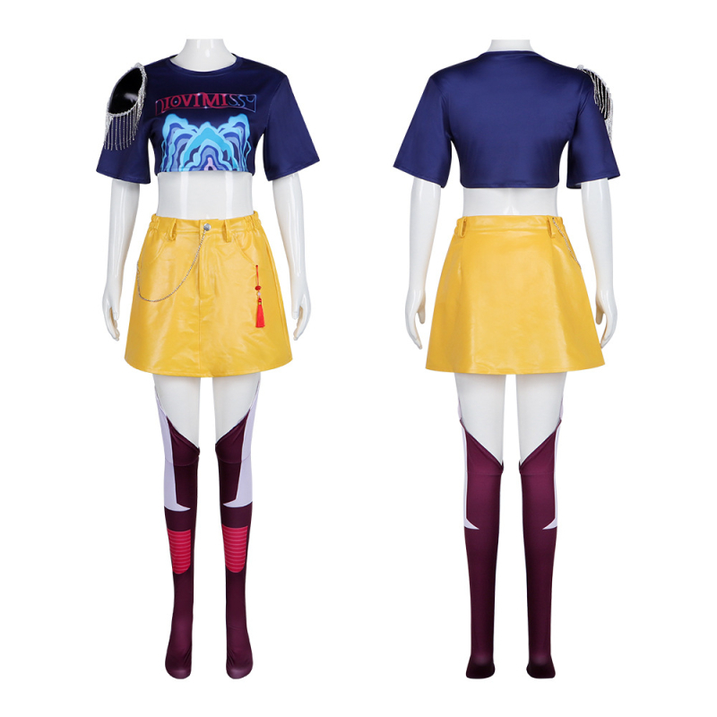 Costum cosplay – Demon Hunters, stil Harajuku, îmbrăcăminte din poliester pentru jocuri și roluri de anime, vara 2025 (70–80% poliester; țesătură secundară sub 30%)