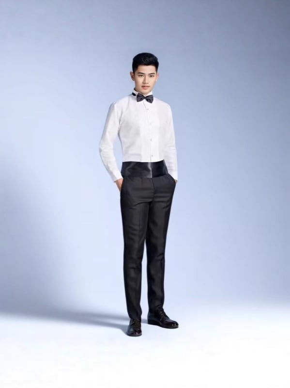 Costum de performanță pentru cor cu fustă lungă, pentru dirijor și concurs de recitare; pentru elevi gimnaziu și liceu. Primăvara 2025, poliester, compoziție principală 80-90% poliester, stil chinezesc, colaj/cusătură.