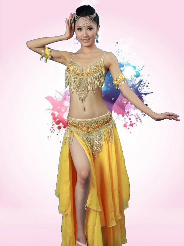 Set Belly Dance pentru femei – material cu mărgele, nylon principal și bumbac secundar, vară 2022