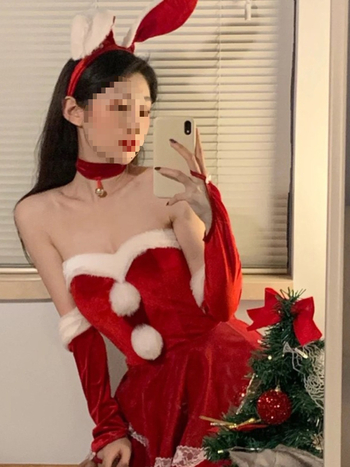 Costum cosplay Bunny Girl cu temă de Crăciun, unisex, lansare toamnă 2024, potrivit pentru vârsta 35–39