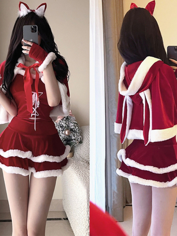 Costum cosplay Bunny Girl cu temă de Crăciun, unisex, lansare toamnă 2024, potrivit pentru vârsta 35–39