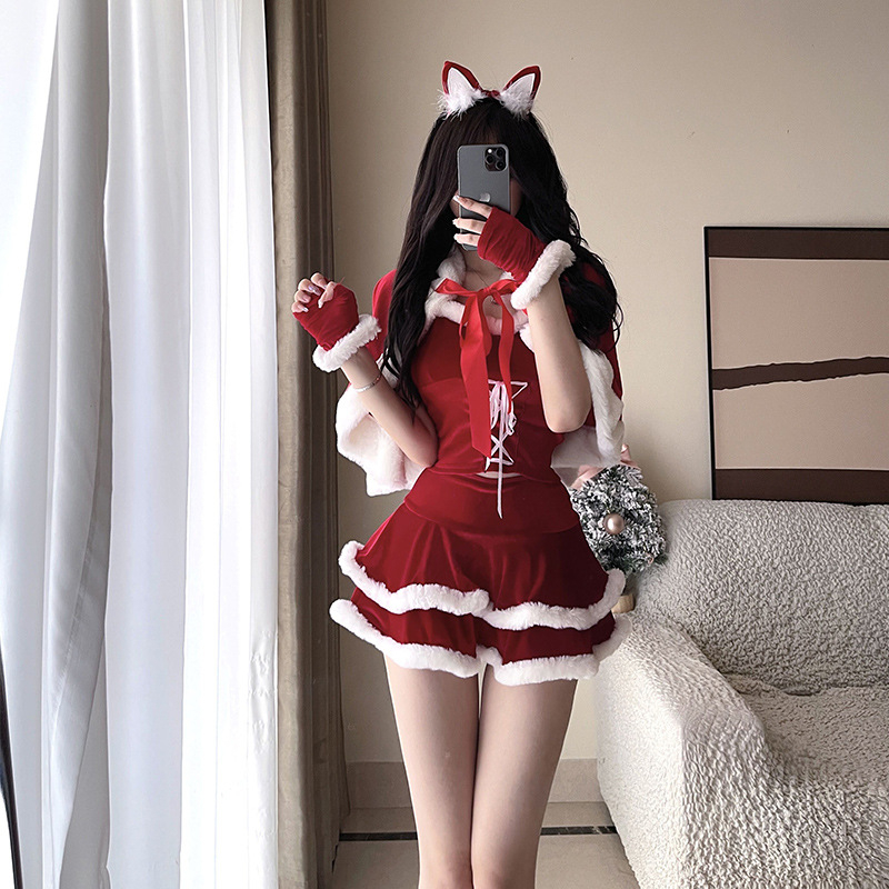 Costum cosplay Bunny Girl cu temă de Crăciun, unisex, lansare toamnă 2024, potrivit pentru vârsta 35–39