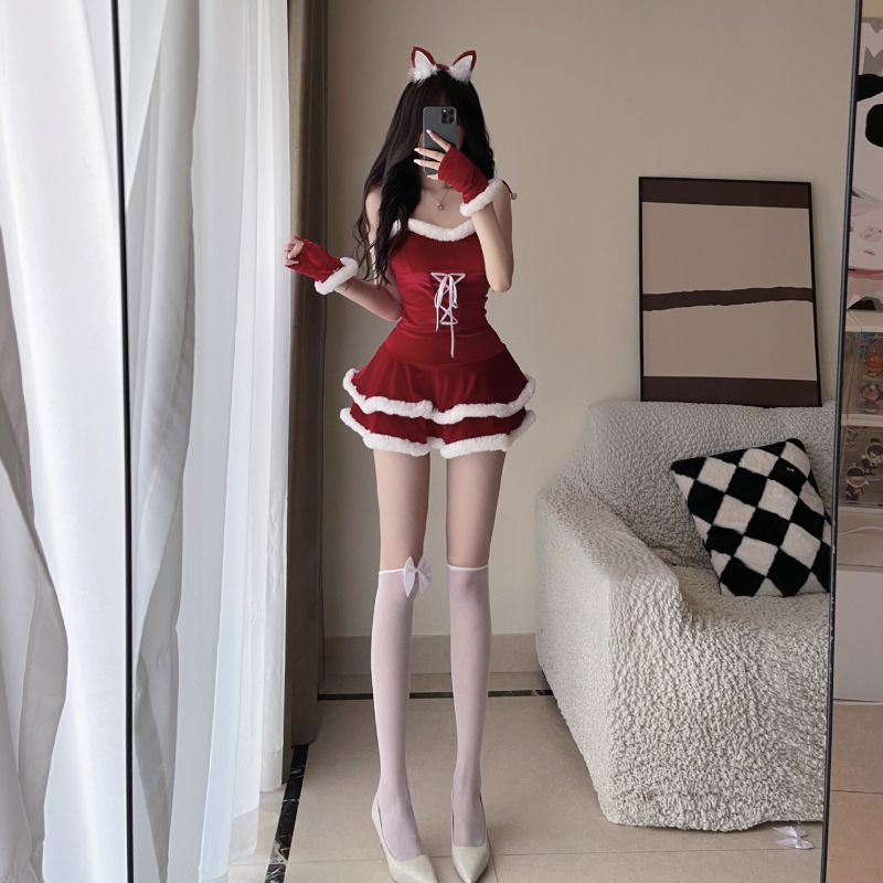 Costum cosplay Bunny Girl cu temă de Crăciun, unisex, lansare toamnă 2024, potrivit pentru vârsta 35–39