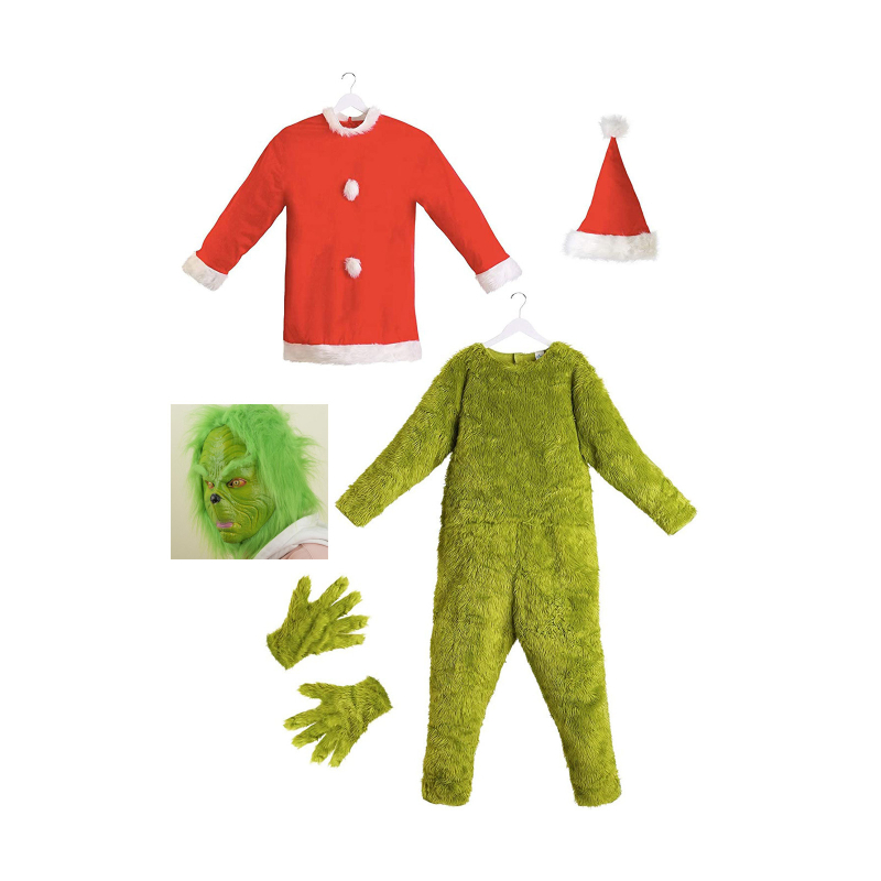 Costum cosplay de unică piesă pentru scenă cu păr lung — fibră acrilică 90–95% și spandex 80–90%, amestec fibre sintetice