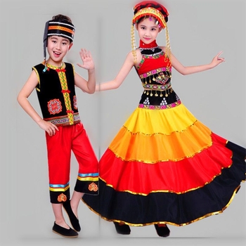 Yi Dance Big Swing Skirt - Chenille Spandex, unisex folklorni plesni kostim, proljeće 2025