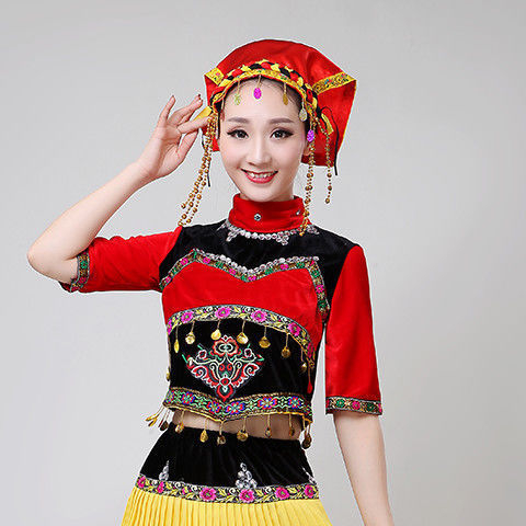 Yi Dance Big Swing Skirt - Chenille Spandex, unisex folklorni plesni kostim, proljeće 2025