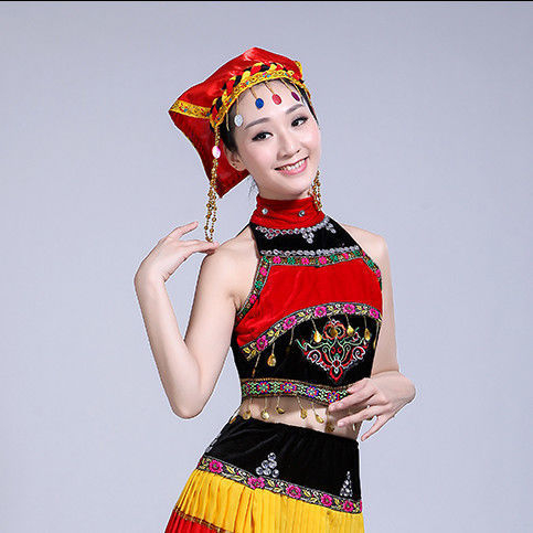 Yi Dance Big Swing Skirt - Chenille Spandex, unisex folklorni plesni kostim, proljeće 2025