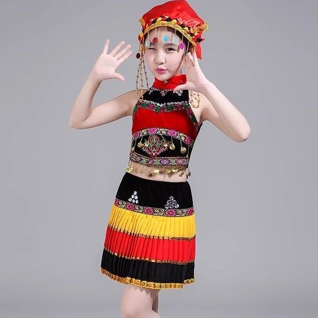 Yi Dance Big Swing Skirt - Chenille Spandex, unisex folklorni plesni kostim, proljeće 2025