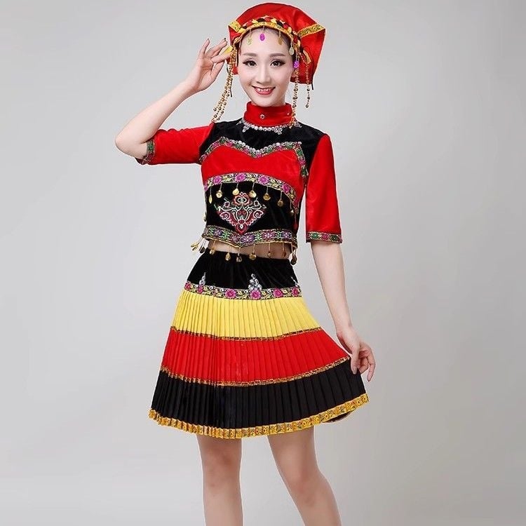 Yi Dance Big Swing Skirt - Chenille Spandex, unisex folklorni plesni kostim, proljeće 2025