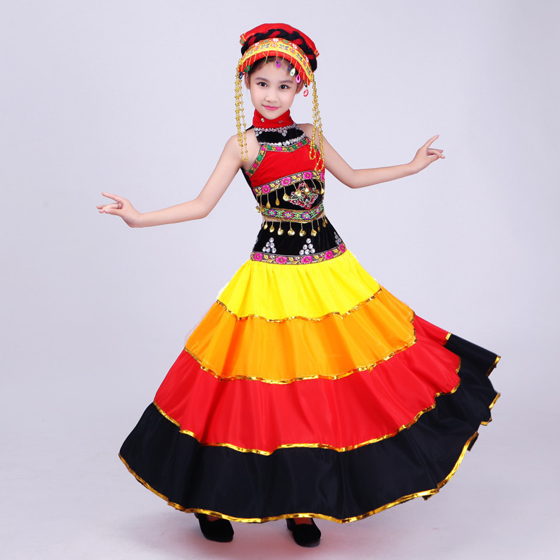 Yi Dance Big Swing Skirt - Chenille Spandex, unisex folklorni plesni kostim, proljeće 2025