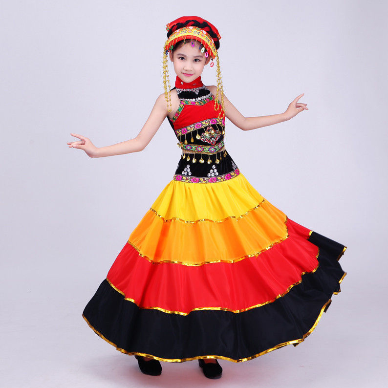 Yi Dance Big Swing Skirt - Chenille Spandex, unisex folklorni plesni kostim, proljeće 2025