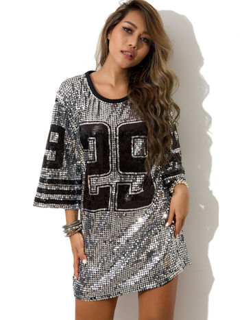 Tricou cu paiete pentru reprezentații pe scenă, țesătură plasă, poliester 70–80%, broderie, stil elegant street-hipster, Primăvara 2025