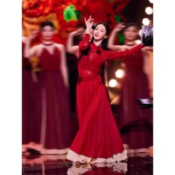 Set costum dans folcloric pentru femei Fengju, bumbac și alte țesături, lansare primăvara 2025