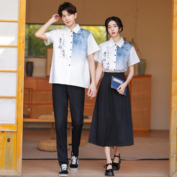 Set uniformă școlară — stil vară colegiu pentru competiții sportive, cor și recitare; primăvară 2025, țesătură poliester, peste 95% poliester, imprimare, fără guler