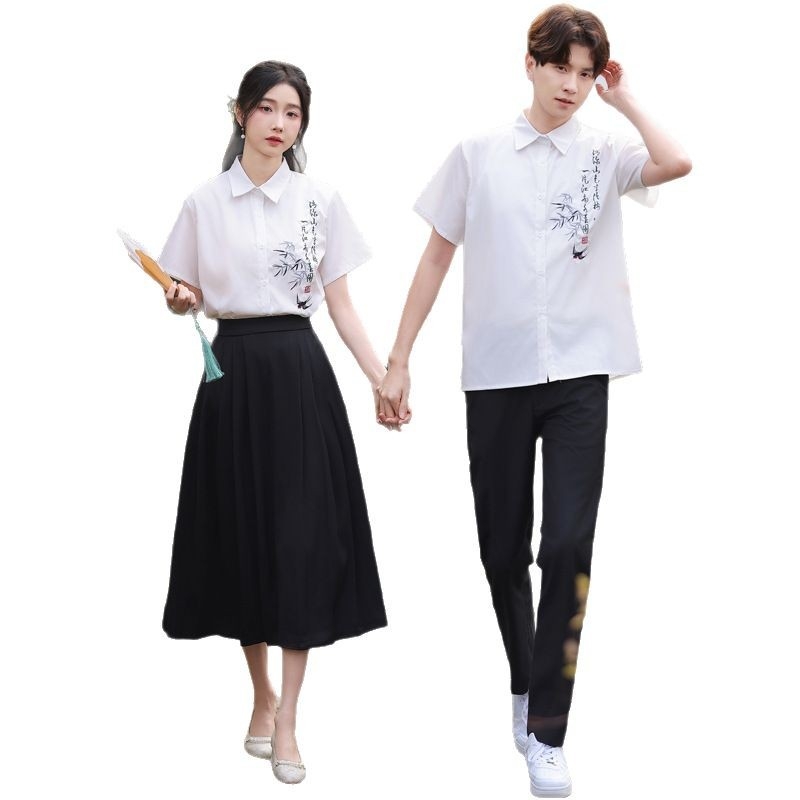 Set uniformă școlară — stil vară colegiu pentru competiții sportive, cor și recitare; primăvară 2025, țesătură poliester, peste 95% poliester, imprimare, fără guler