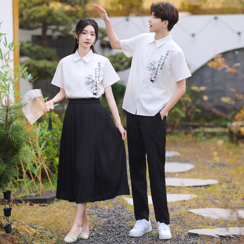 Set uniformă școlară — stil vară colegiu pentru competiții sportive, cor și recitare; primăvară 2025, țesătură poliester, peste 95% poliester, imprimare, fără guler