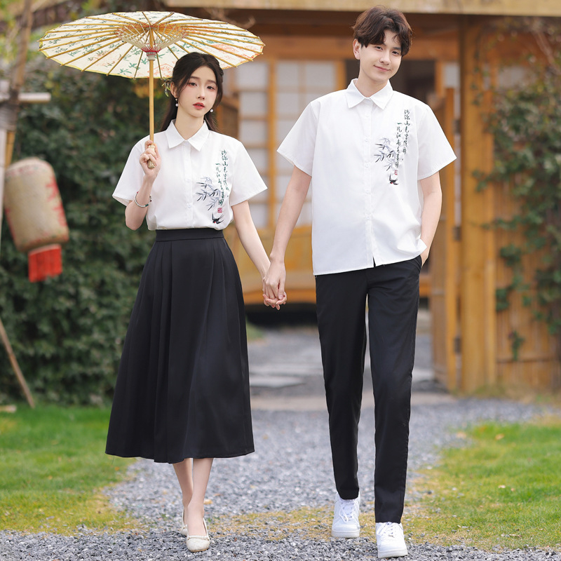 Set uniformă școlară — stil vară colegiu pentru competiții sportive, cor și recitare; primăvară 2025, țesătură poliester, peste 95% poliester, imprimare, fără guler