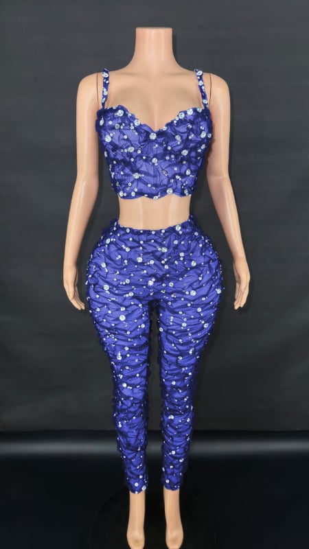 Costum pantaloni cu suspensii, cu mărgele și cristale, plisat, pentru spectacole pe scenă, stil western street, vară 2025