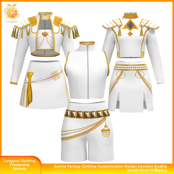 Cosplay kostým Rumi Zoe pre K-Pop dievčenskú skupinu, scenické oblečenie pre hry/animu, polyester/spandex, 80-90% polyester, leto 2025, kórejský štýl