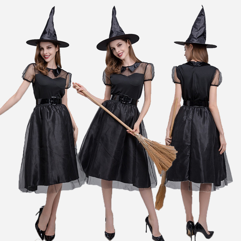 Costum de Halloween pentru adulți și copii - cu personaj de vrăjitoare, brand Yuemei Kaishi, material poliester, conținut poliester 80-90%, pentru vârsta 18-24 ani