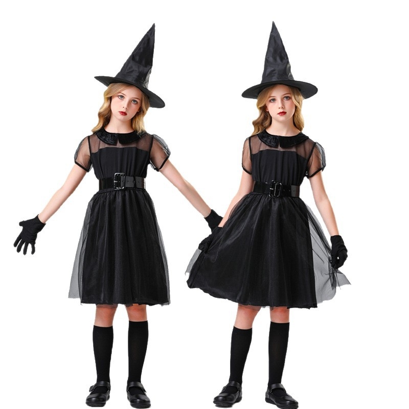 Costum de Halloween pentru adulți și copii - cu personaj de vrăjitoare, brand Yuemei Kaishi, material poliester, conținut poliester 80-90%, pentru vârsta 18-24 ani