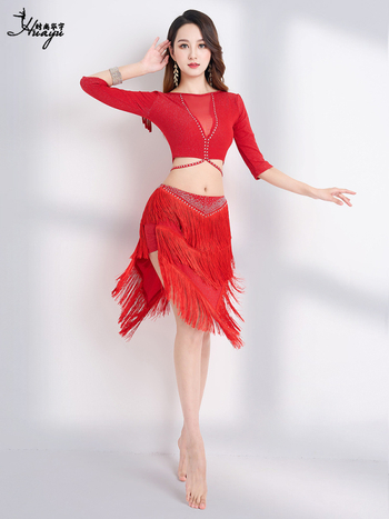 Kostim za vježbanje belly dance - Fashion Huayu, Mreža s resicama, Spandex 50-70%, Žena, Ljeto 2025