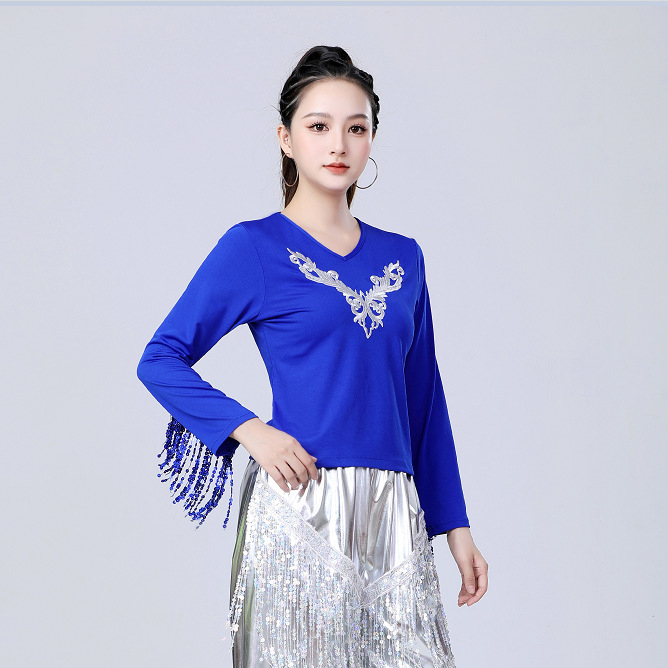 Îmbrăcăminte de dans jazz pentru reprezentații, paiete, poliester, unisex, dansuri populare, primăvara 2025