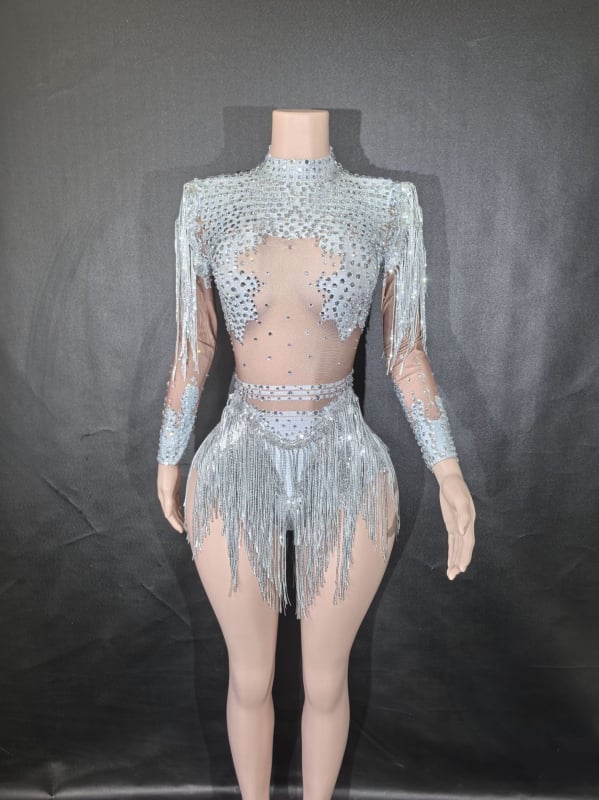 Rochie de dans latino cu franjuri — Toamnă 2023, material spandex, poliester 95%+, stil urban trendsetter, stil neutru