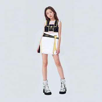 K-Pop Hunter cosplay kostiumas, trumpas sijonas, poliesteris, vasara 2025, žaidimų ir anime vaidmenų vaidinimui