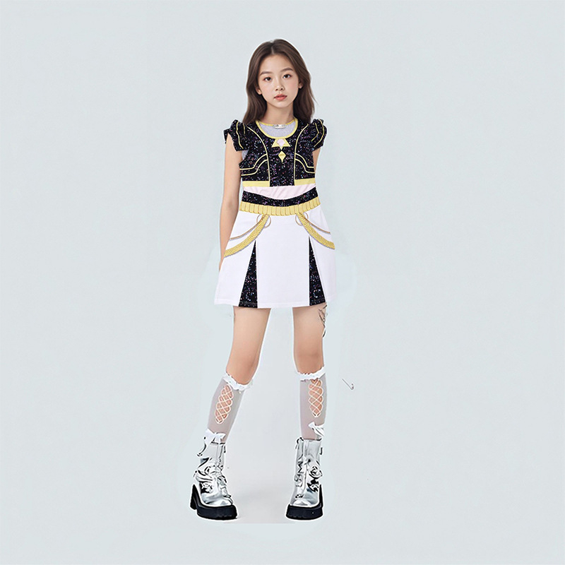 K-Pop Hunter cosplay kostiumas, trumpas sijonas, poliesteris, vasara 2025, žaidimų ir anime vaidmenų vaidinimui