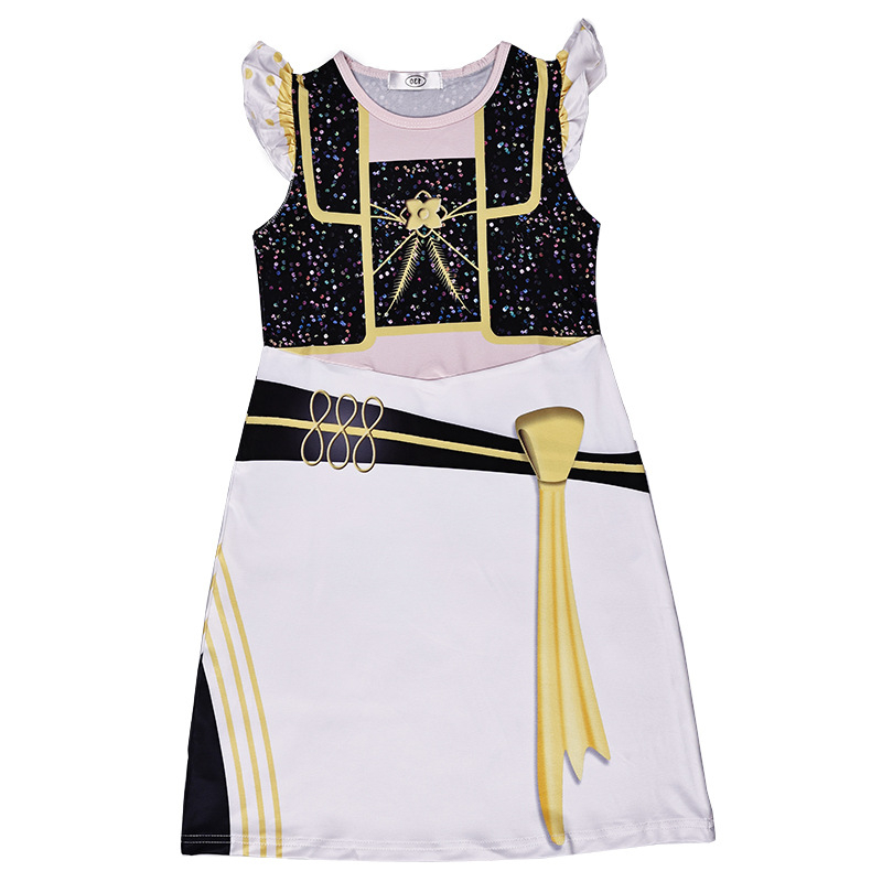 K-Pop Hunter cosplay kostiumas, trumpas sijonas, poliesteris, vasara 2025, žaidimų ir anime vaidmenų vaidinimui