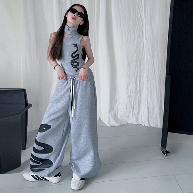 Детски двукомпонентен комплект за момичета: безръкав горнище и панталони, летен корейски стил, памук-смесена тъкан с мека обработка