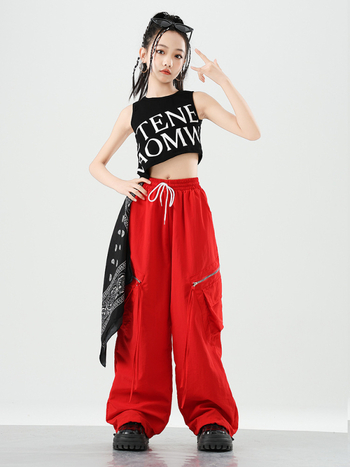 Costum de dans jazz pentru copii – stil stradal, țesătură din fibre de acetat cu tratament moale, fibră principală acetat, sezon vară 2025