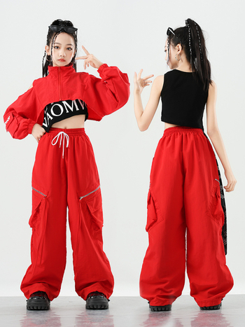 Costum de dans jazz pentru copii – stil stradal, țesătură din fibre de acetat cu tratament moale, fibră principală acetat, sezon vară 2025