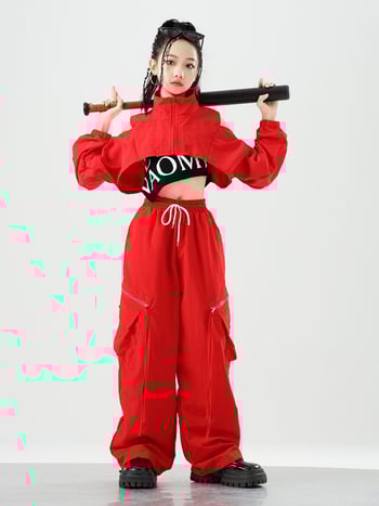 Costum de dans jazz pentru copii – stil stradal, țesătură din fibre de acetat cu tratament moale, fibră principală acetat, sezon vară 2025