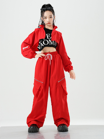 Costum de dans jazz pentru copii – stil stradal, țesătură din fibre de acetat cu tratament moale, fibră principală acetat, sezon vară 2025