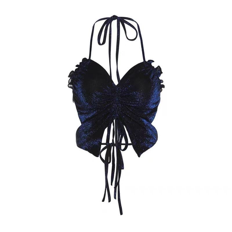 Bepečių moteriškas šokių topas, trumpas ilgis, poliesteris, mikroelastinis, gaivaus ir saldaus stiliaus