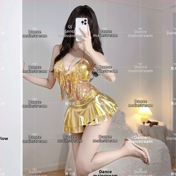 Costum Go-Go pentru femei, ținută sexy pentru reprezentația de dans în grup, set fashion pentru dans jazz cu DJ Lead (Brand: Alt; Țesătură: Altă; Confecționare: Altă; An/Sezon: Alt)