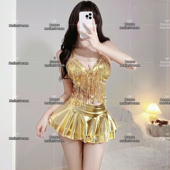 Costum Go-Go pentru femei, ținută sexy pentru reprezentația de dans în grup, set fashion pentru dans jazz cu DJ Lead (Brand: Alt; Țesătură: Altă; Confecționare: Altă; An/Sezon: Alt)