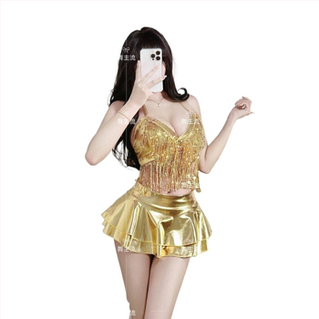 Costum Go-Go pentru femei, ținută sexy pentru reprezentația de dans în grup, set fashion pentru dans jazz cu DJ Lead (Brand: Alt; Țesătură: Altă; Confecționare: Altă; An/Sezon: Alt)