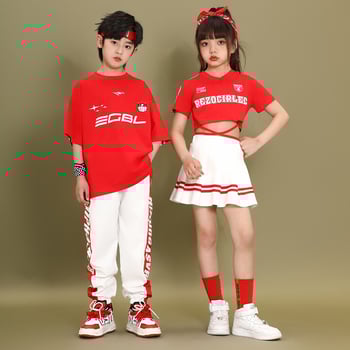 Costum de dans hip-hop pentru copii – stil coreean; 70% bumbac; pentru copii peste 8 ani; unisex