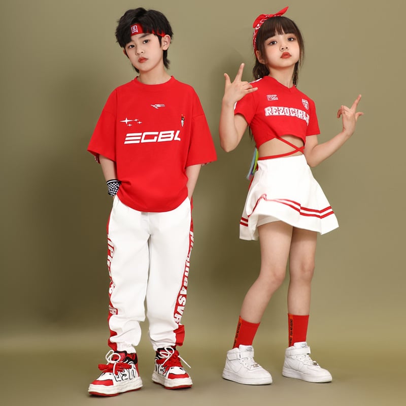 Costum de dans hip-hop pentru copii – stil coreean; 70% bumbac; pentru copii peste 8 ani; unisex