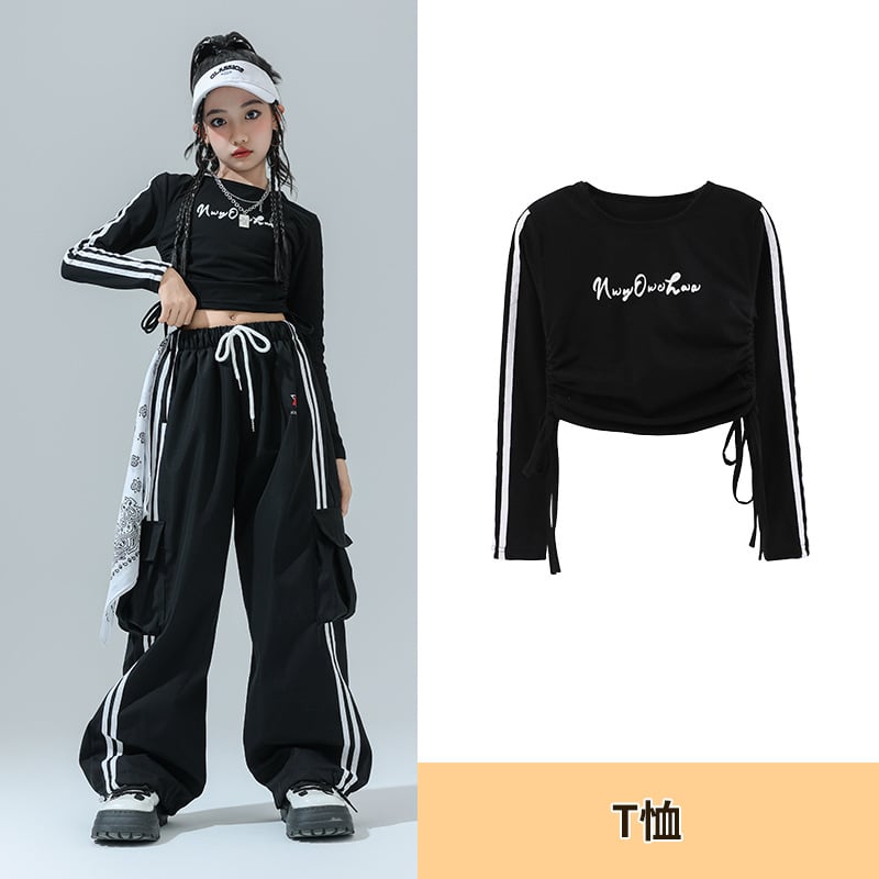 Costum de dans Jazz pentru copii – ținută de scenă pentru fete, fibră de acetat, tratament moale, stil hip-hop, Toamnă 2024