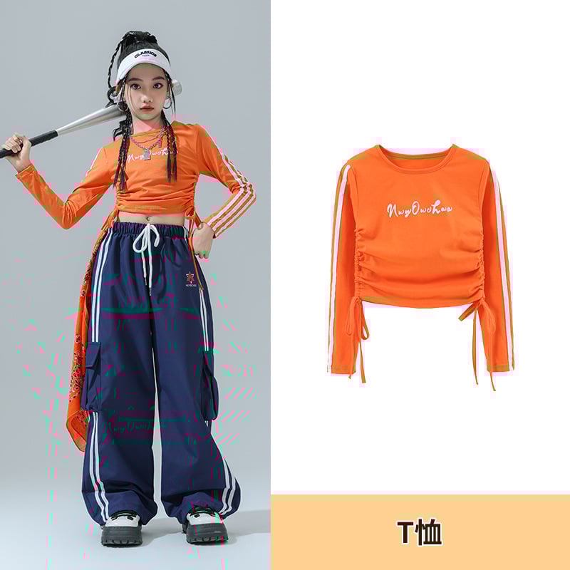 Costum de dans Jazz pentru copii – ținută de scenă pentru fete, fibră de acetat, tratament moale, stil hip-hop, Toamnă 2024