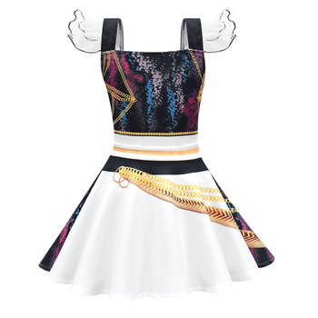 Rochie de balet pentru fete, costum cosplay cu bretele și fustă în linie A, model Cartoon — țesătură exterioară poliester, fibră de acetat 65%, căptușeală poliester 60%, pentru copii 3–8 ani, vară 2025