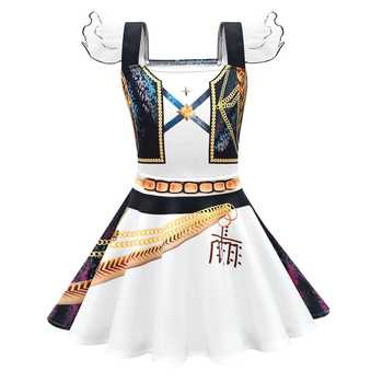 Rochie de balet pentru fete, costum cosplay cu bretele și fustă în linie A, model Cartoon — țesătură exterioară poliester, fibră de acetat 65%, căptușeală poliester 60%, pentru copii 3–8 ani, vară 2025